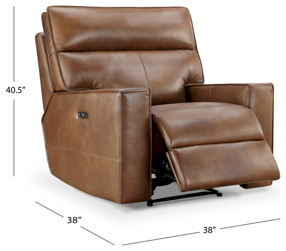 Ethan Leather Power Recliner  Power Headrest   Contemporary   Recliner Chairs   by Abbyson Living  Houzz