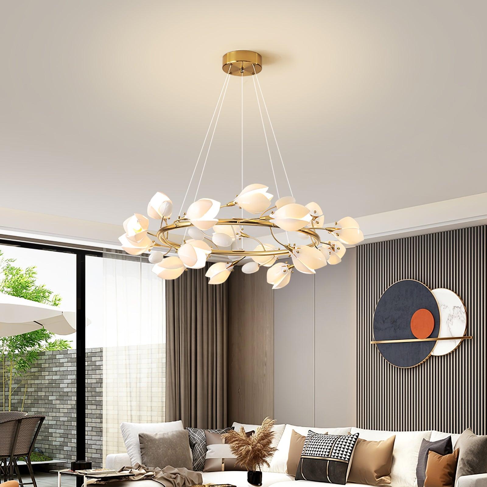 Porcelain Magnolia Chandelier