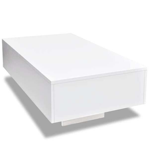 Coffee Table High Gloss White for Your Home， Living Room， Balcony Office， Farmhouse - as picture