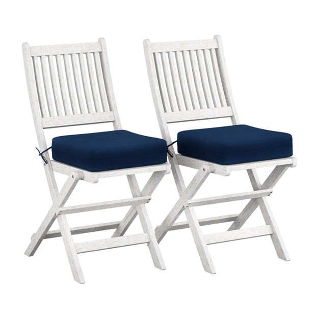 2pk Outdoor Folding Chairs Whitewash Corliving