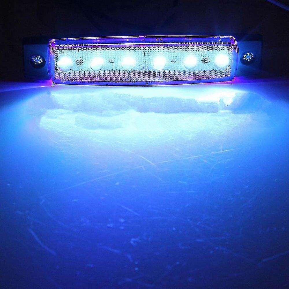 10x 6 Led 3.8 Side Marker Clearance Light Blue Trailer Lights For 12v Truck Bus Boat Cab Rv Lorrieds Suv External