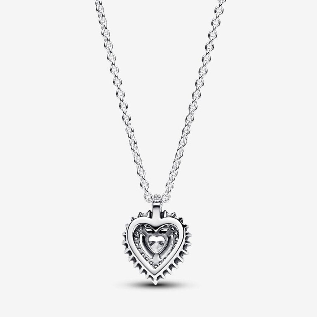 PANDORA  Sparkling Heart Halo Pendant Necklace - Sterling Silver