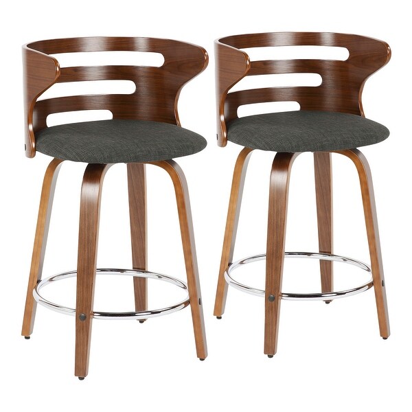 Carson Carrington Cranagh Mid-century Modern Upholstered Counter Stools (Set of 2) - N/A