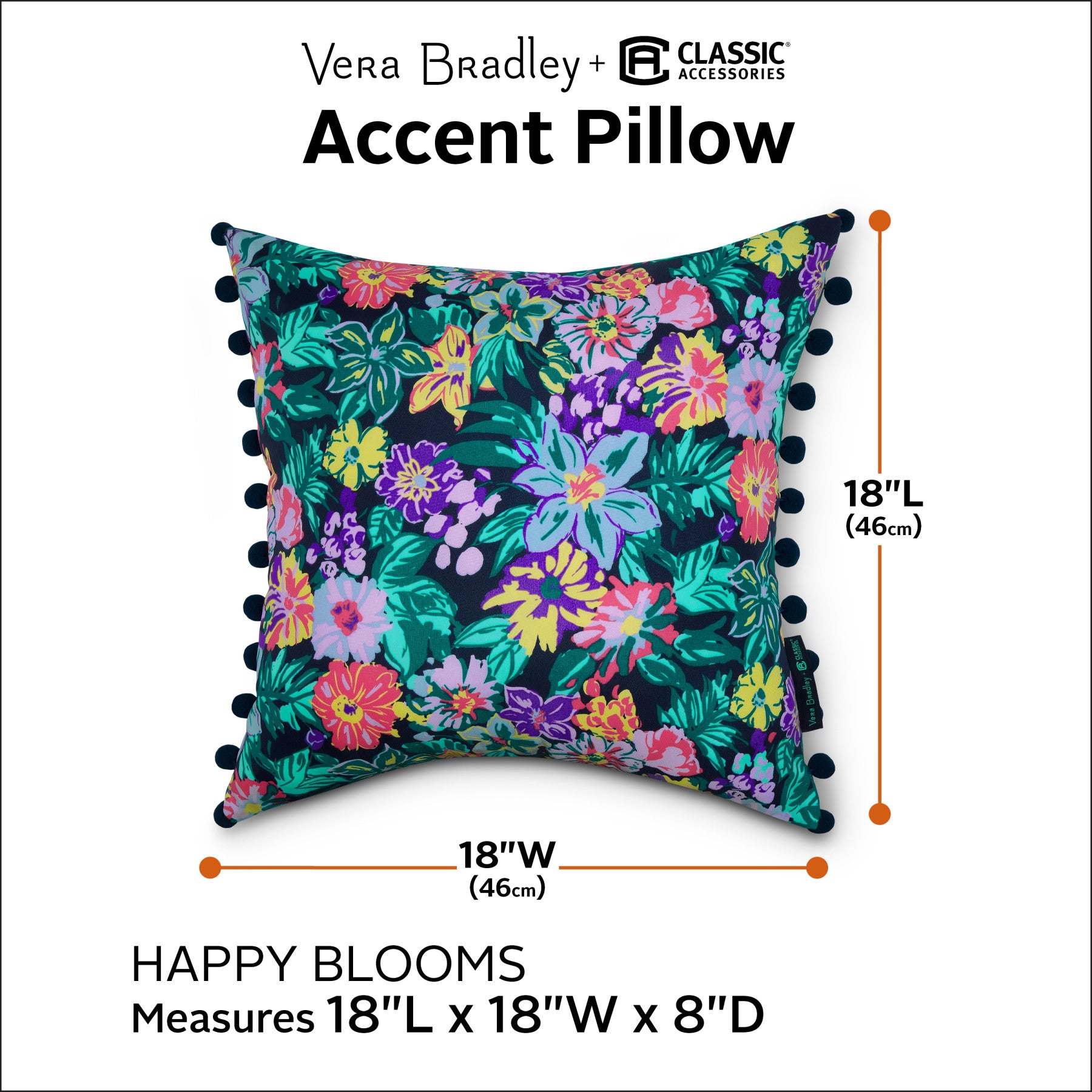 Accent Pillow with Poms - 2 Pack