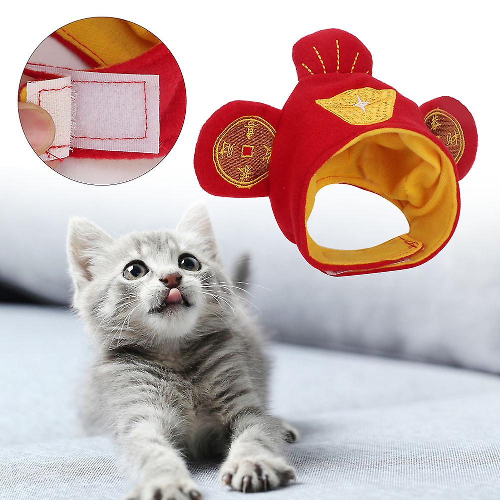 Cute Pet Cat Headwear Cap Chinese Copper Cash Pattern Decoration Hat