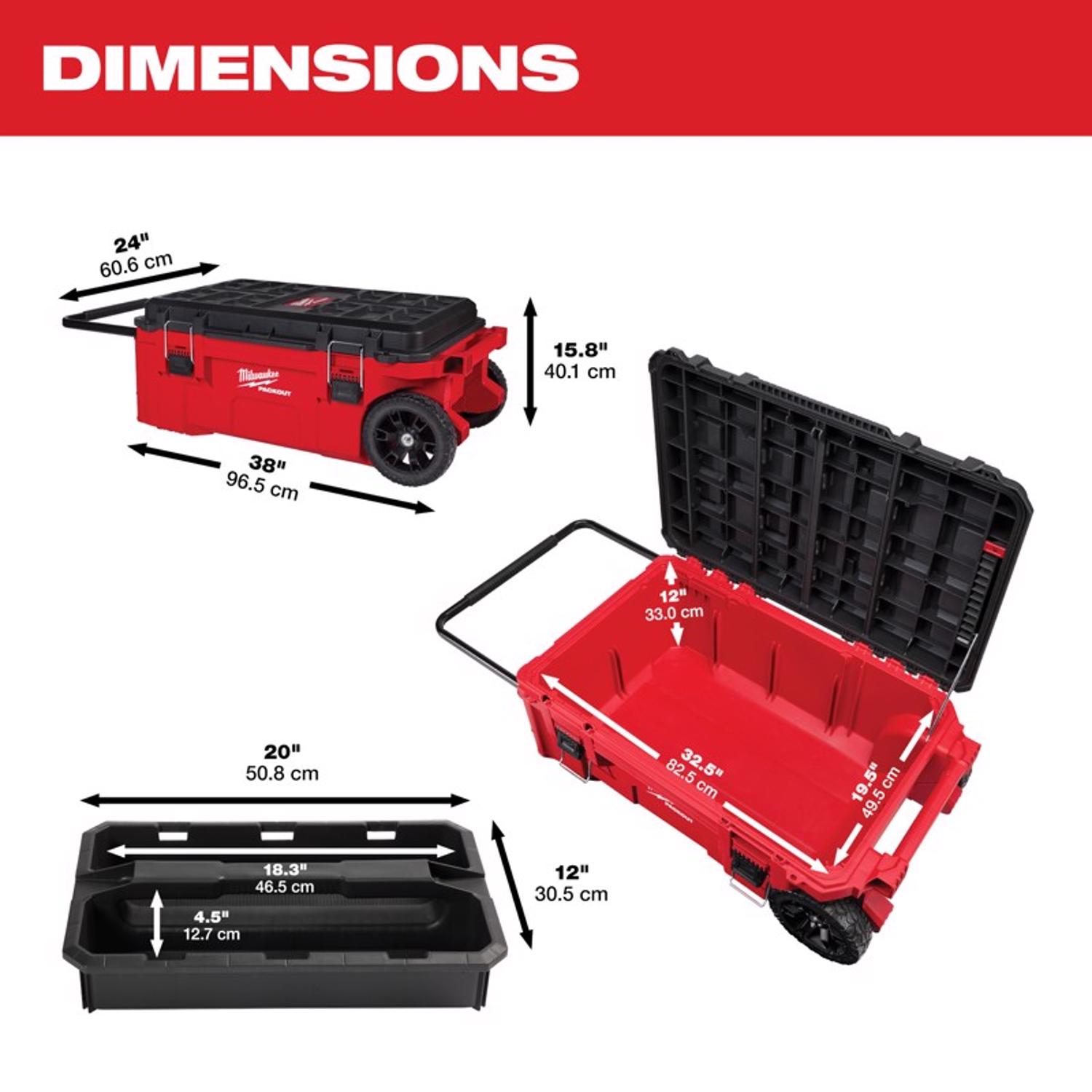 MW Packout 24 in. Rolling Tool Chest Black/Red