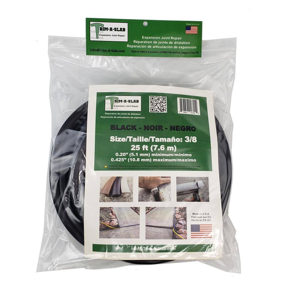 Trim-A-Slab 38 in. x 25 ft. Concrete Expansion Joint in Black 3554