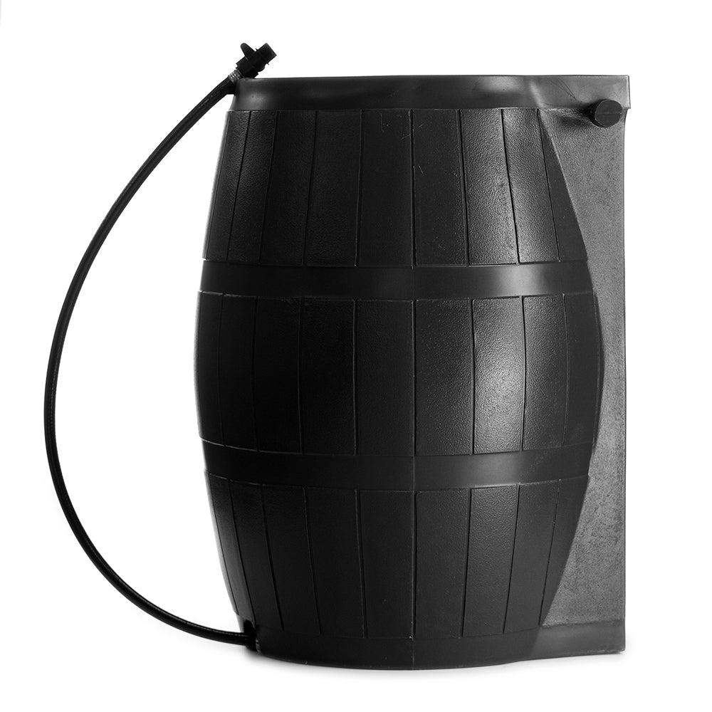 FCMP Outdoor 45-Gallon BPA Free Home Rain Water Catcher Barrel， Black (2 Pack)