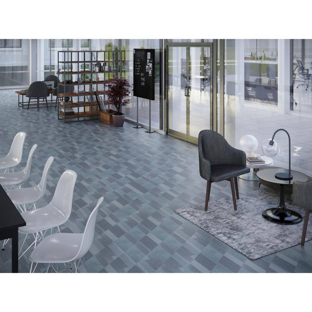 Lucida Surfaces MosaiCore Denim Braid 28 MIL x 12 in. W x 17 in. L Glue Down Waterproof Vinyl Tile Flooring (15.2 sqftcase) SC-4207