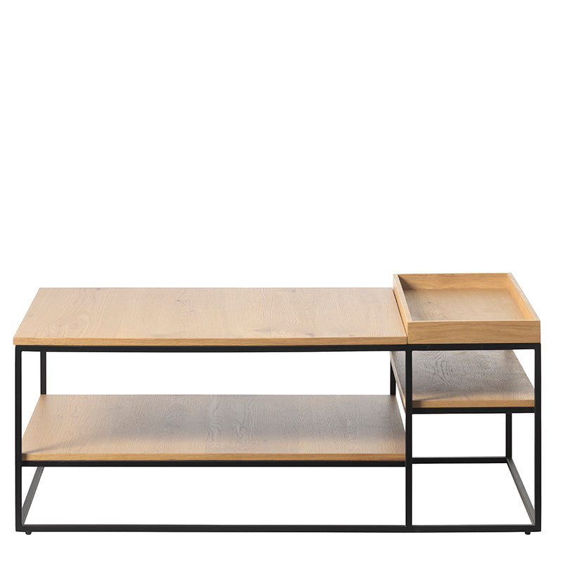 RIVOLI Coffee Table 120cm - Natural Oak & Black