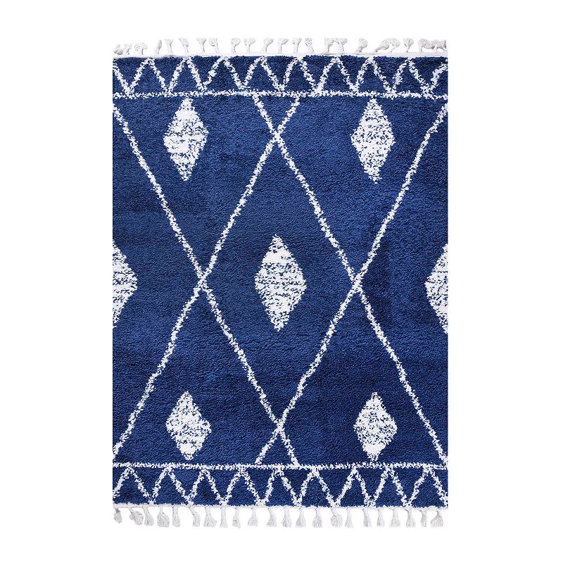 SUPERIOR Boho Tribal Geometric Indoor Tassled Shag Area Rug