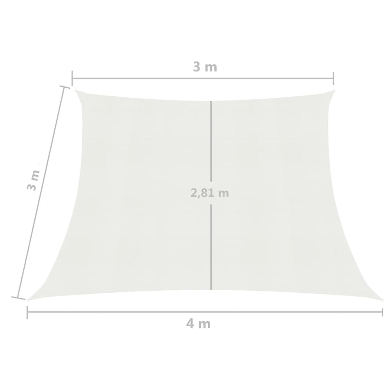 Sunshade Sail 160 G/m White 3/4x3 M Hdpe No.360734