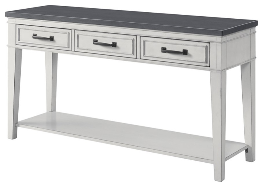 Home Square 2 Piece Set with Sofa Console Table and End Table in White and Gray   Console Tables   by Homesquare  Houzz