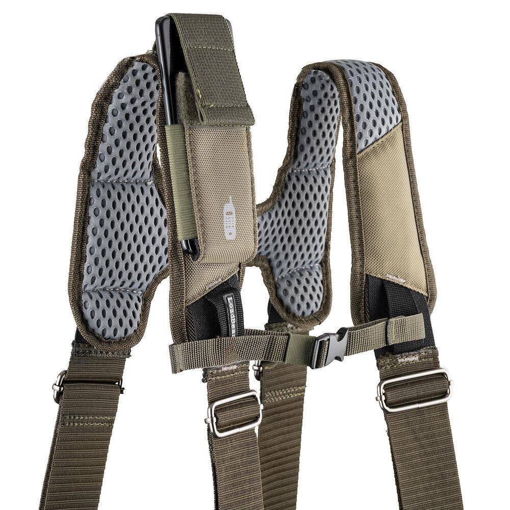 BUCKET BOSS 2-Bag Hybrid Suspension Rig Work Tool Belt with Suspenders in Green 55505-GR