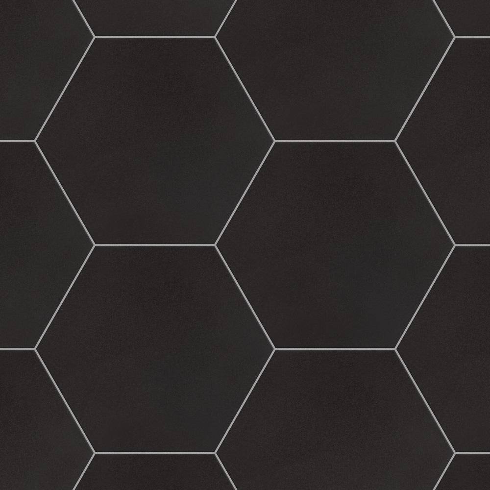 Merola Tile Textile Basic Hex Black 8-58 in. x 9-78 in. Porcelain Floor and Wall Tile (11.5 sq. ft.Case) FCD10BTX