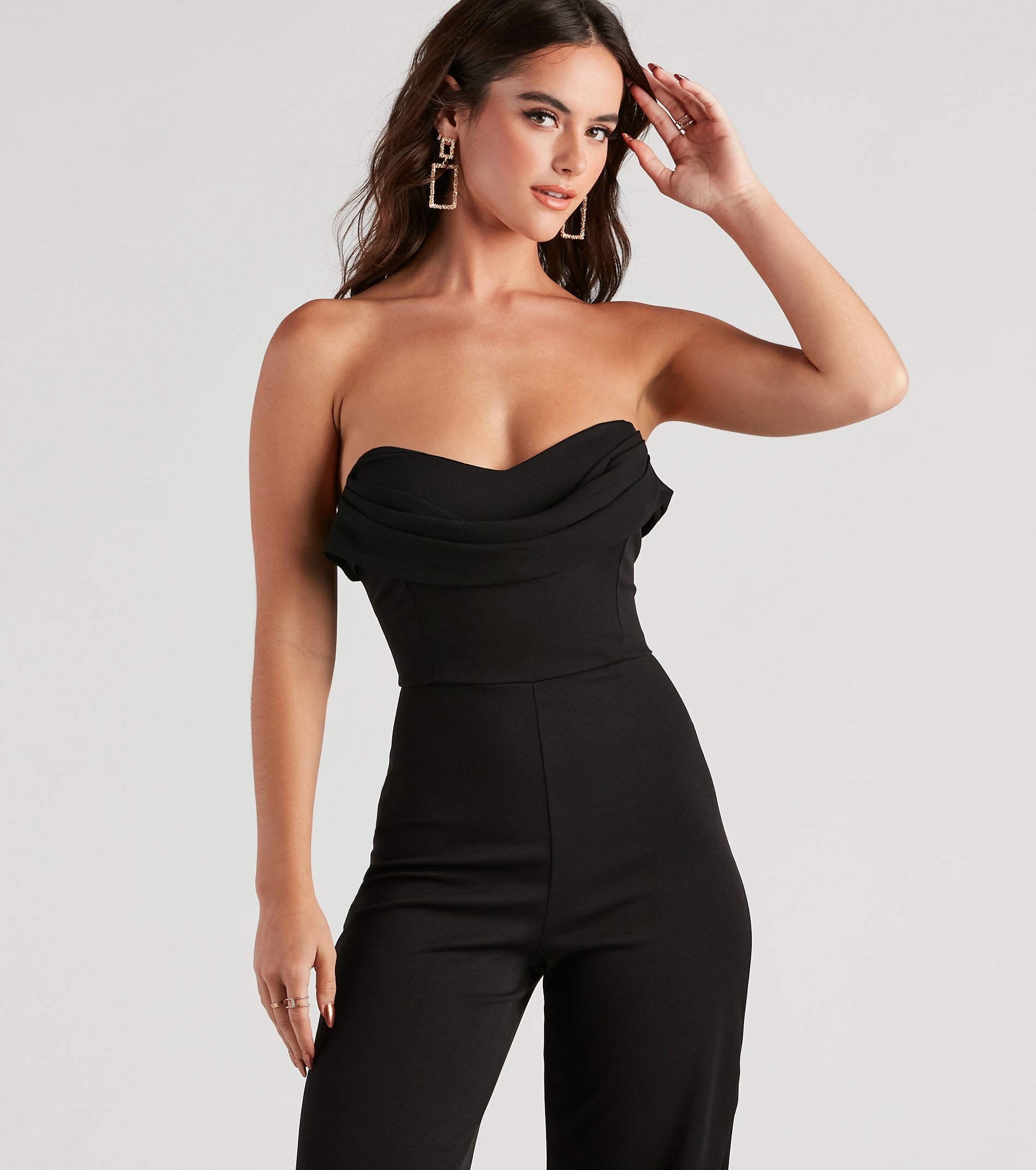 New Fling Crepe Strapless Jumpsuit