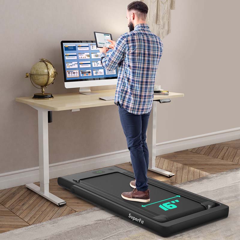 2 in 1 Folding Electric Treadmill for Home Gym, 2.25HP Under Desk Treadmill, Portable Walking Running Machine with Bluetooth Speaker