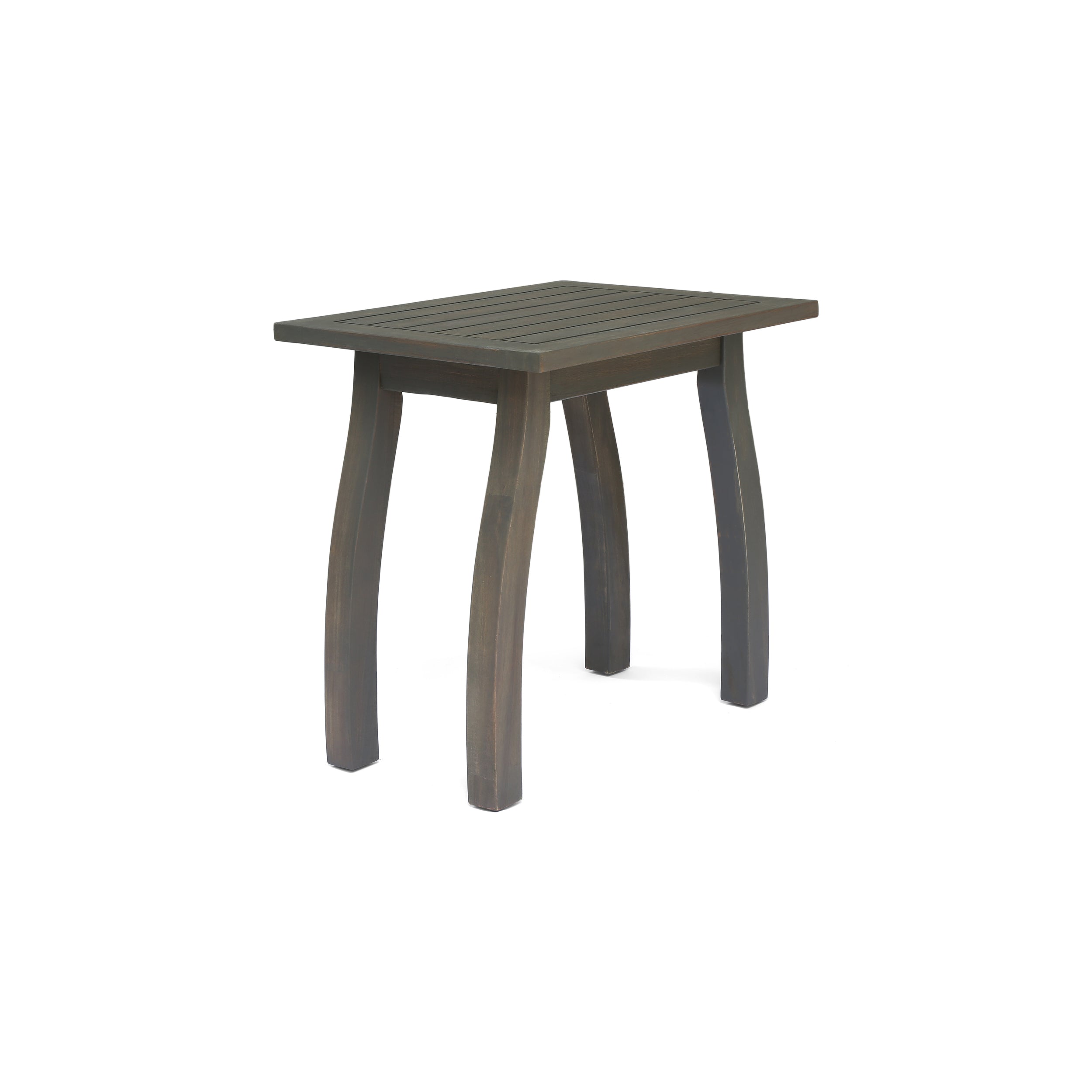 Sadie Outdoor Acacia Wood Accent Table, Gray Finish