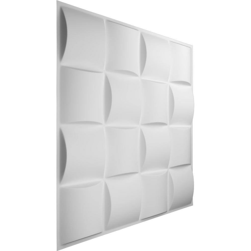 Ekena Millwork 19 58W x 19 58H Baile EnduraWall Decorative 3D Wall Panel Covers 133.73 Sq. Ft. (50-Pack for 133.73 Sq. Ft.) WP20X20BAWH-CASE-50