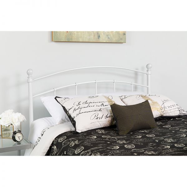 Woodstock Decorative White Metal Twin Size Headboard