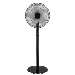 Ecohouzng 16 in. Black DC Pedestal Fan with Remote HUCT440020DE