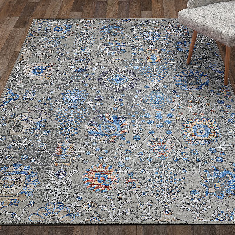 Couristan Vibrata Mandala Multi-Pewter Area Rug