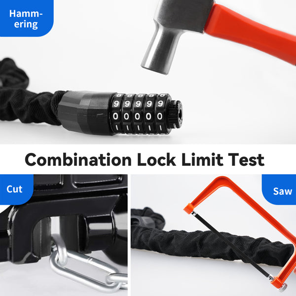 LIMICAR Bike Chain Lock ，Bike Locks Heavy Duty Anti Theft with 5 Digit Combination Code