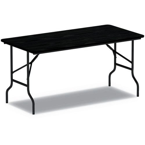 Alera Wood Folding Table， Rectangular， 59.88w x 29.88d x 29.13h， Black (FT726030BK)