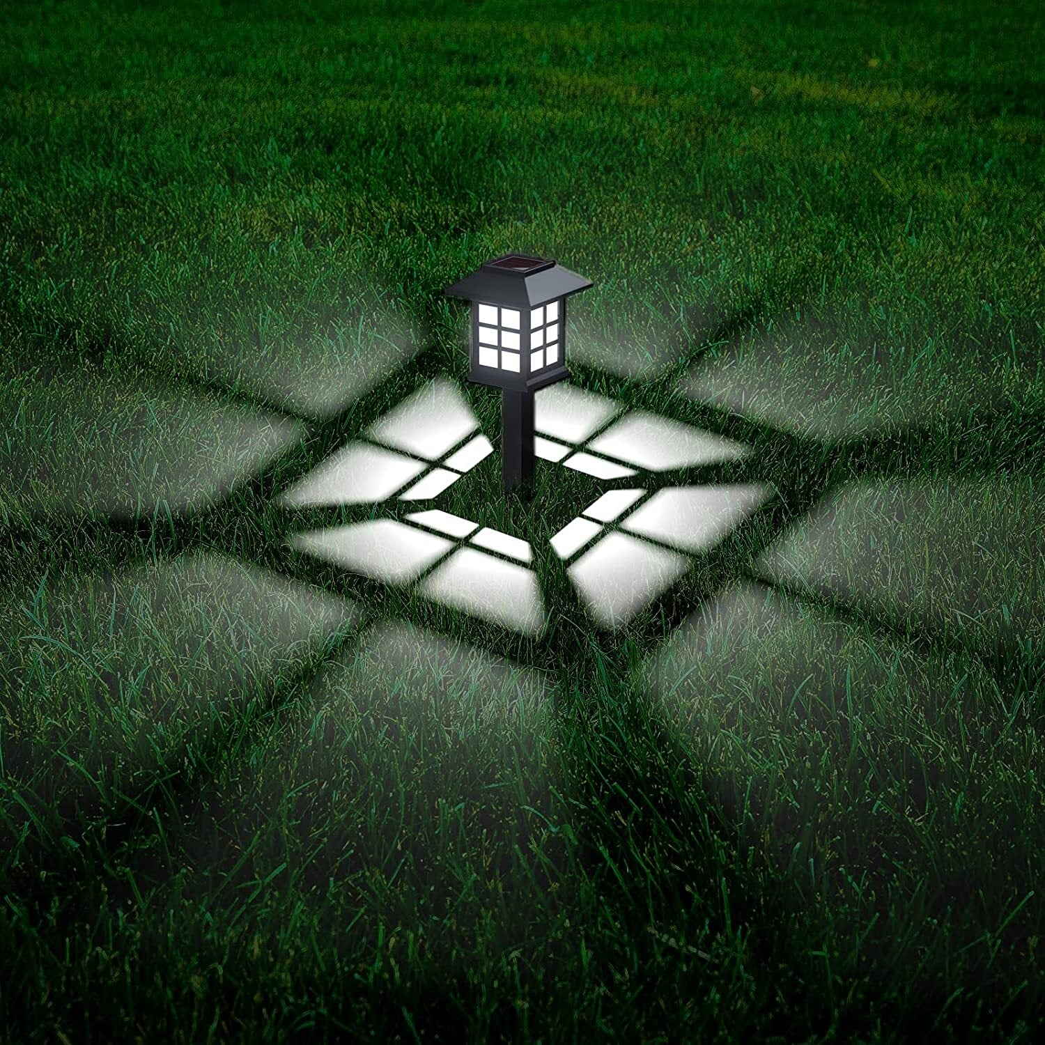 Solar Pathway Lights Outdoor，Solar Lights Waterproof 6 Pack， Automatic， LED， Energy Saving， Weather Resistant， Stake Lights for Garden， Landscape， Path， Yard， Patio， Driveway or Walkway