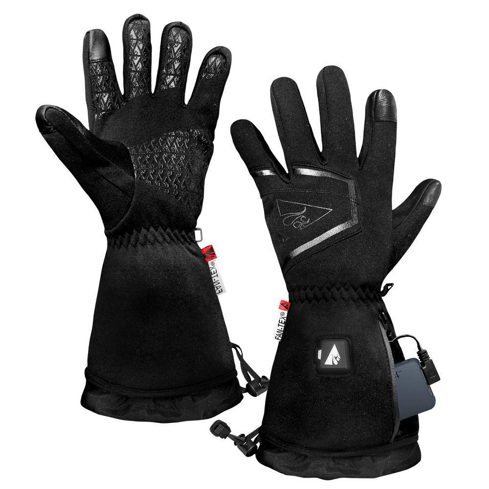 ACTIONHEAT Men's 5-Volt Large Black Battery Heated Featherweight Gloves AH-FWGV-5V-M-L