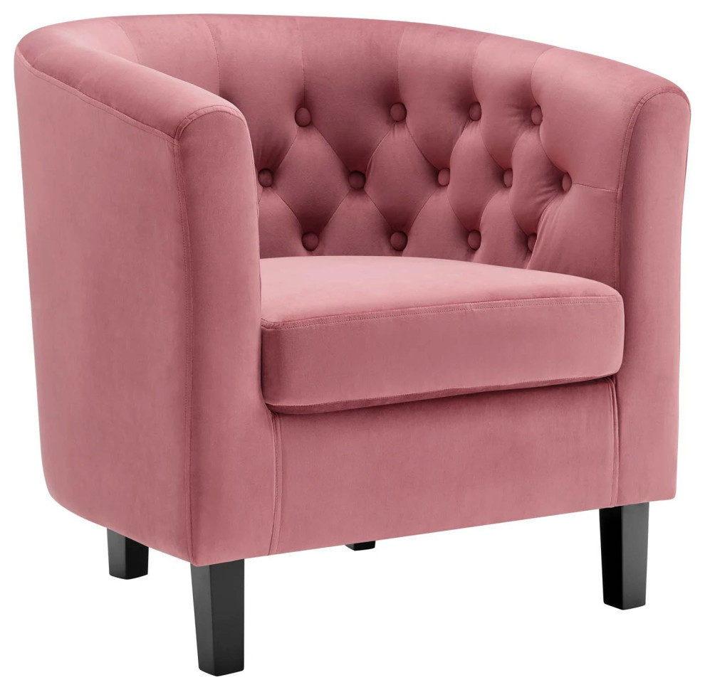 Zoey Dusty Rose Performance Velvet Armchair   Modern   Armchairs And Accent Chairs   by Rustic Home Furniture Deco  Houzz