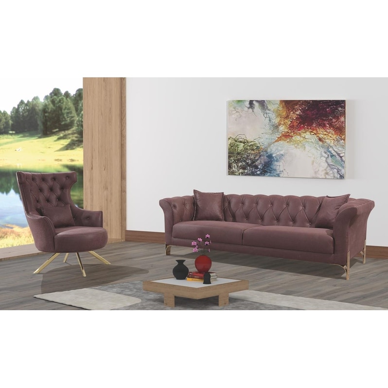 Mukro Modern One Sofa One Love Seat One Chair Living Room Set