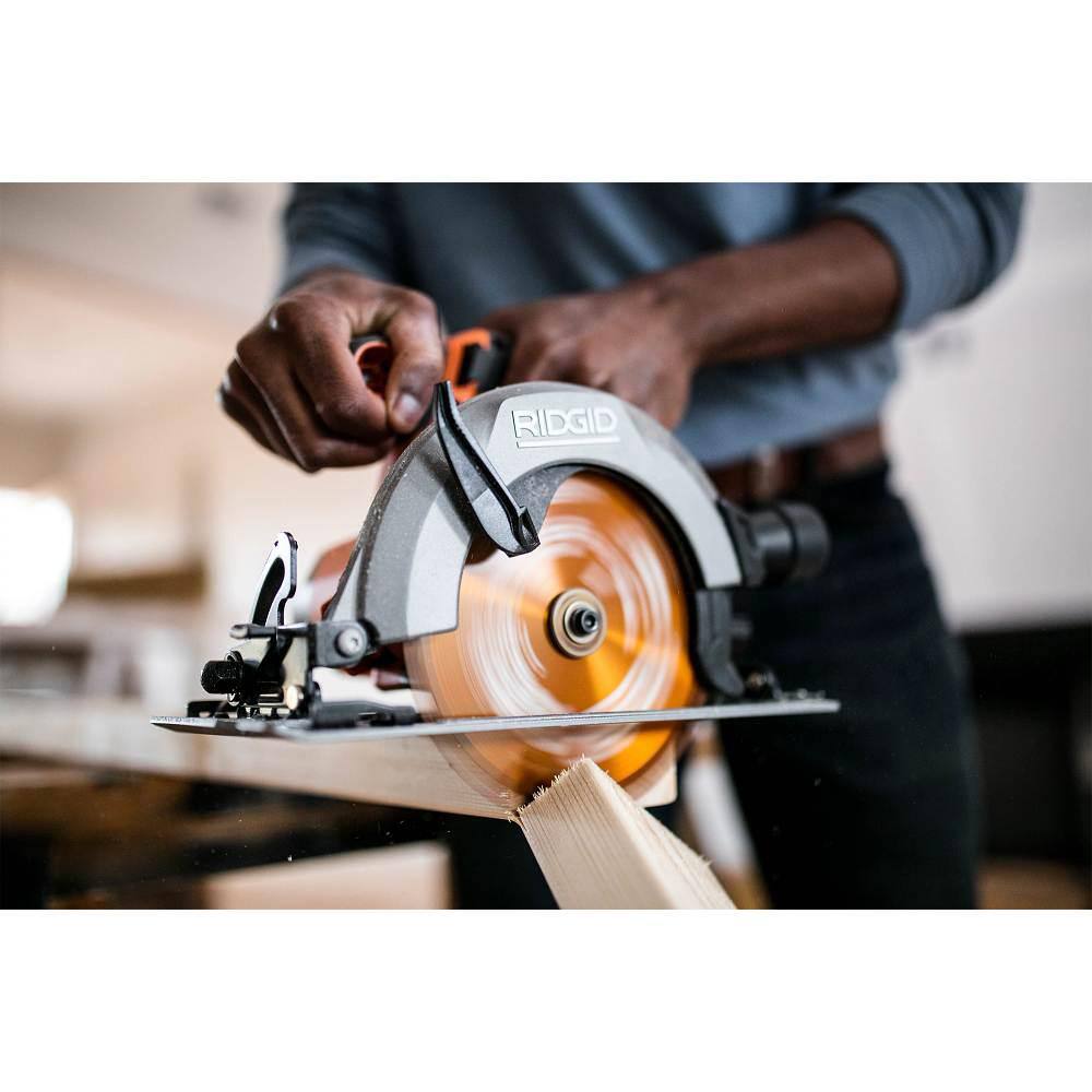 RIDGID 18V Cordless 6-12 in. Circular Saw with 18V Lithium-Ion 4.0 Ah Battery R8655B-AC87004