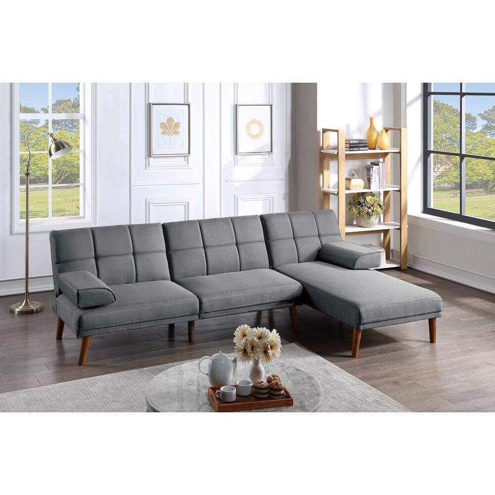 Polyfiber Sectional Sofa Set Living Room Furniture Solid wood Legs Tufted Couch Adjustable Sofa Chaise