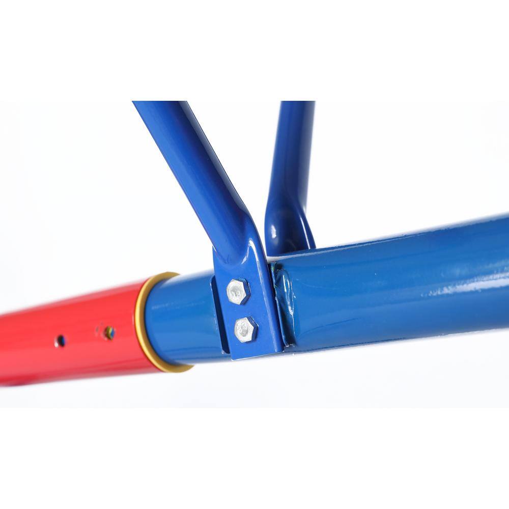 PLAYBERG Outdoor Red and Blue Metal Rotating Seesaw QI003377