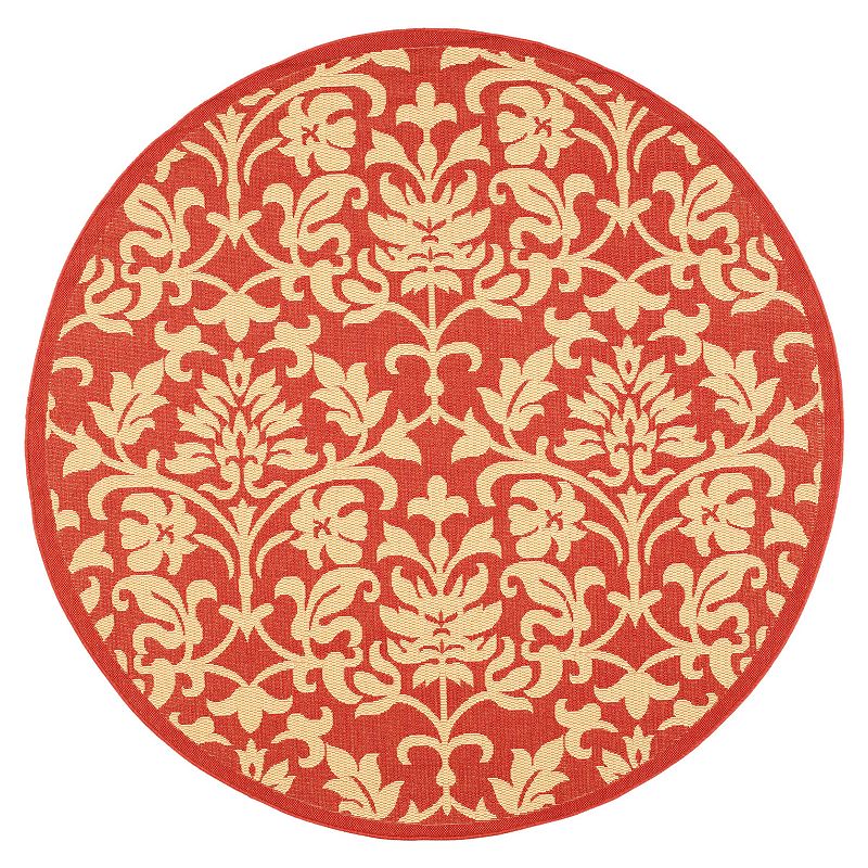 Safavieh Courtyard Decorative Leaf Indoor Outdoor Rug