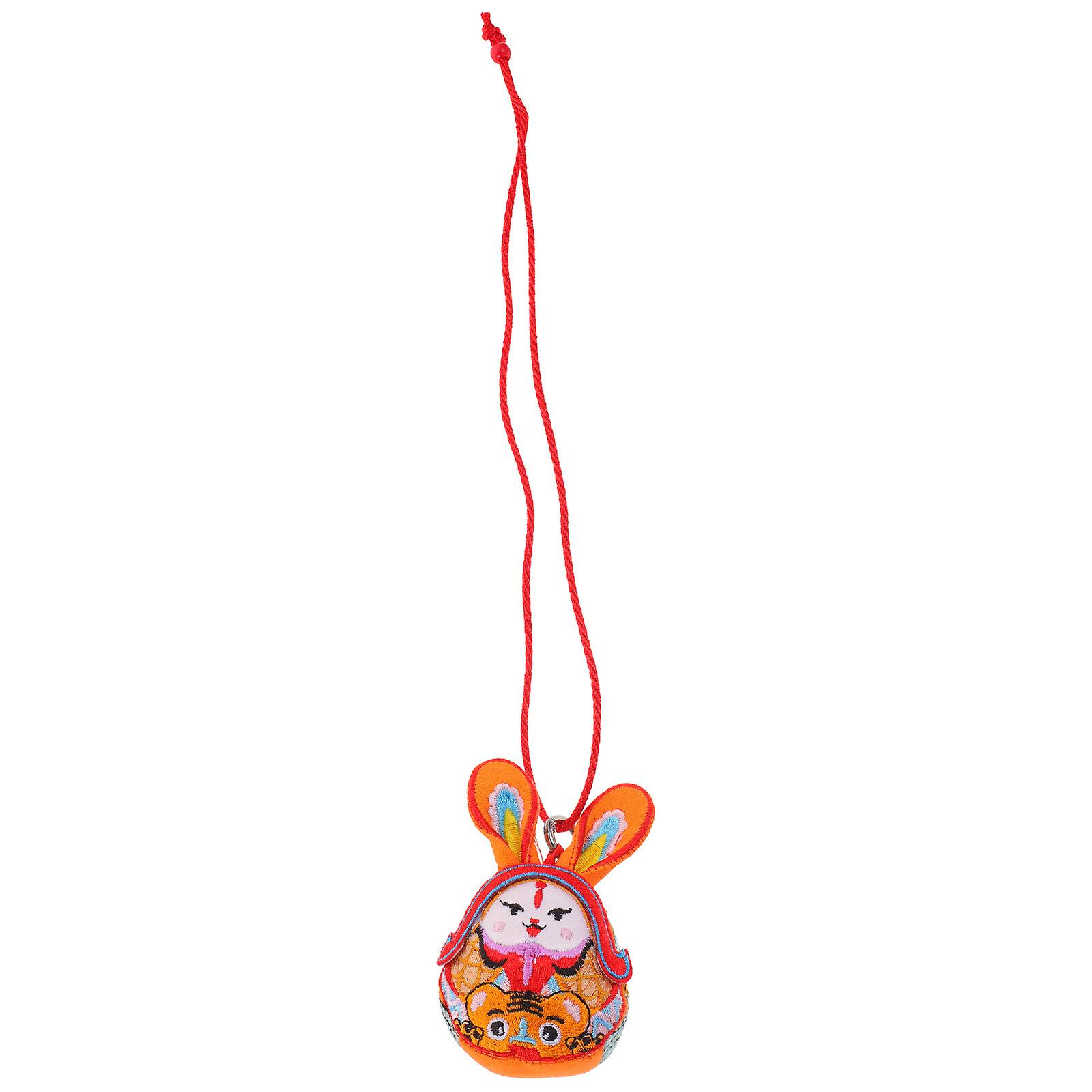 Hanging Stuffed Rabbit Mascot Toy Lovely Zodiac Bunny Doll New Year Hanging Ornament