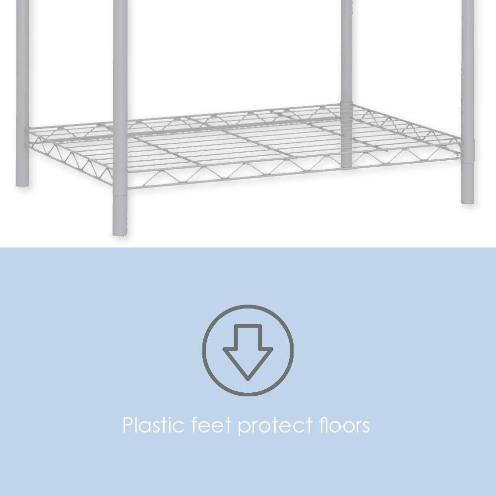 Home Basics Steel 5 Tier Steel Wire Garage Storage Shelving Unit 21 in. W x 13.80 in. D x 61 in. H White HDC59701