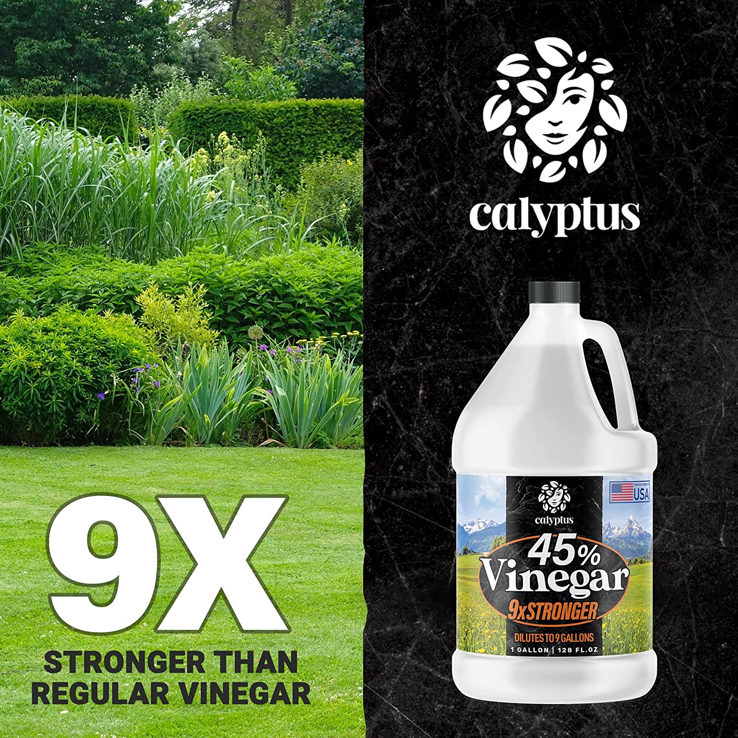 Calyptus 45% Pure Super Concentrated Vinegar，9x Power Vinegar ，1 Gallon