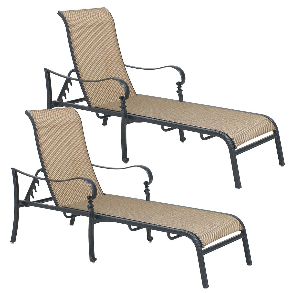 Mountain View 2 Piece Cast Aluminum Sling Patio Chaise Lounge Set By Darlee