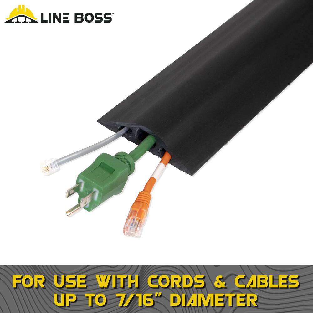 LINE BOSS 5 ft. x 3.5 in. Industrial Grade 3-Channel Wire Cord and Cable Protector 6300-5C