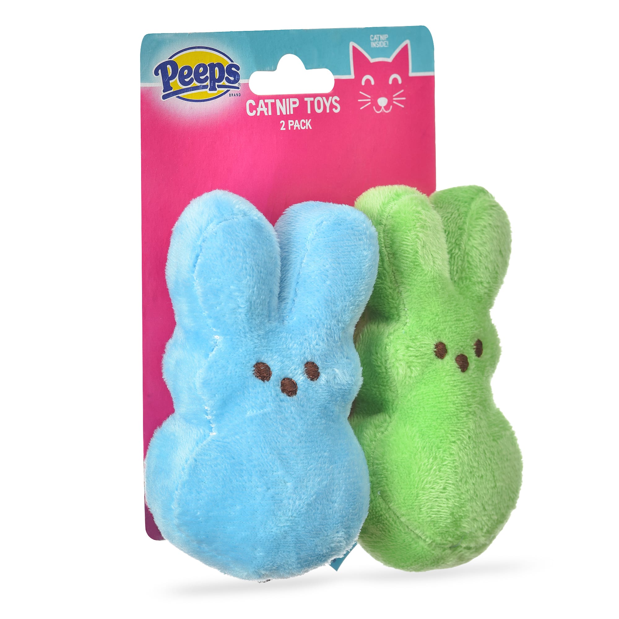 Peeps for Pets Bunnies Plush Catnip Cat Toys， Small， Pack of 2