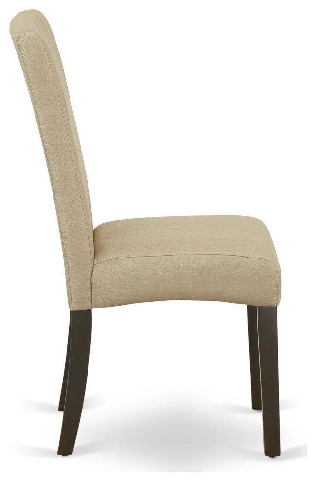 Parson Chair With Black Leg and Linen Fabric  Black Color  Set of 2   Transitional   Dining Chairs   by Kolibri Decor  Houzz