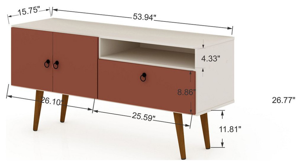 Manhattan Comfort Tribeca Mid Century Modern TV Stand   Midcentury   Entertainment Centers And Tv Stands   by Manhattan Comfort  Houzz