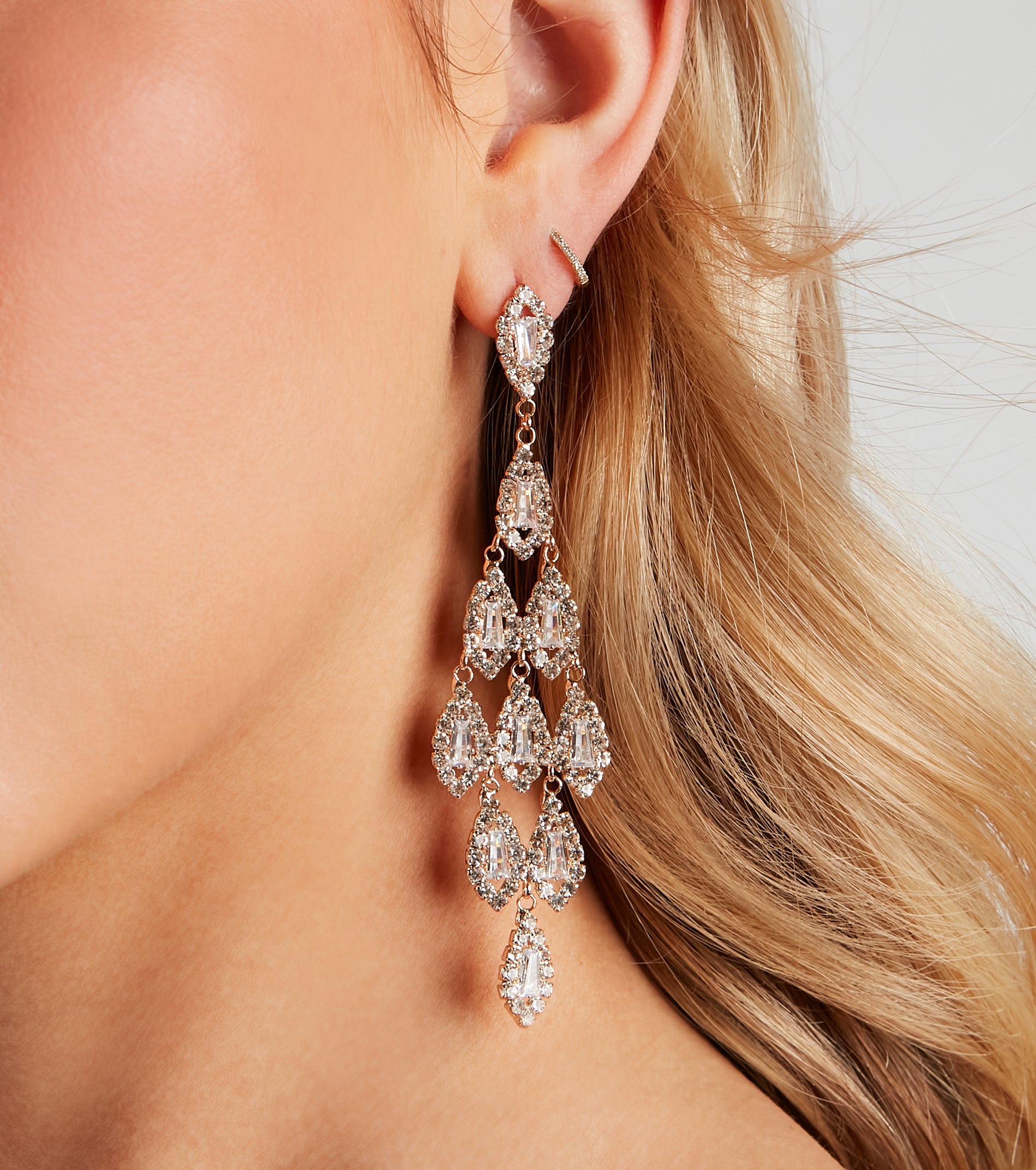 Rhinestone Chandelier Earrings