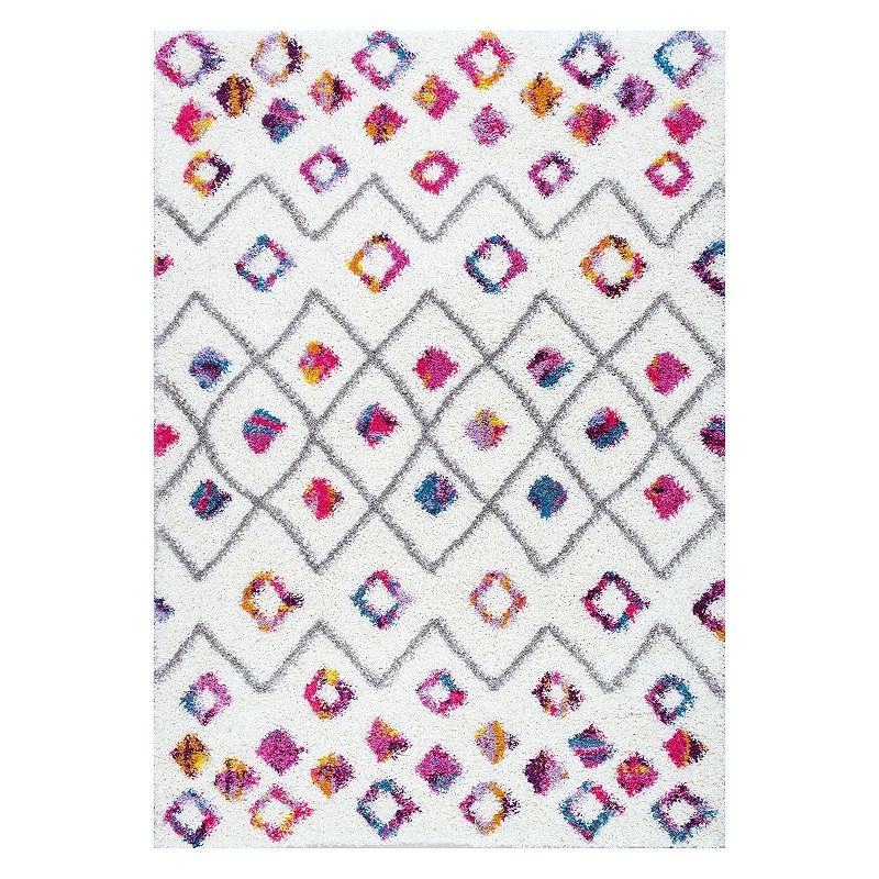 nuLOOM Tatyana Moroccan Diamond Geometric Shag Rug