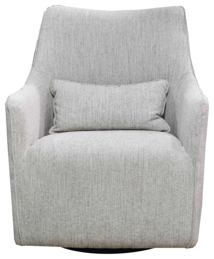 Kenneth Swivel Chair  Woven Linen   Transitional   Armchairs And Accent Chairs   by LH Imports  Houzz