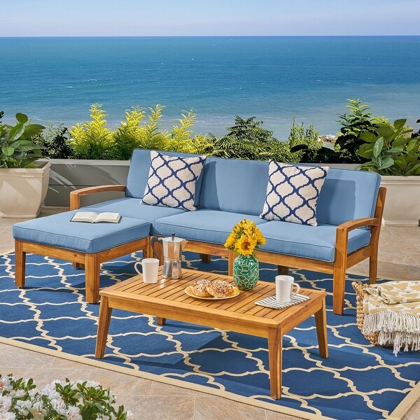 Grenada Outdoor Acacia Sectional Sofa Set by Christopher Knight Home