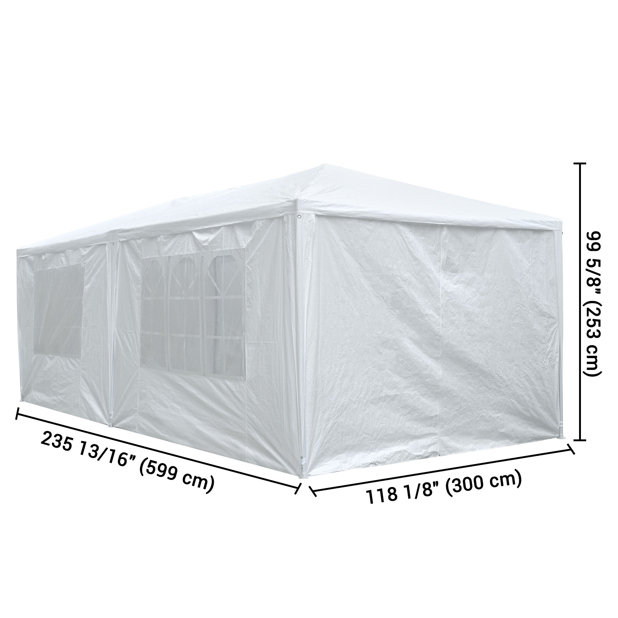 Yescom 10'x20'  White Outdoor Wedding Party Patio  w/ Removable Side Wall Canopy Sun Shelter