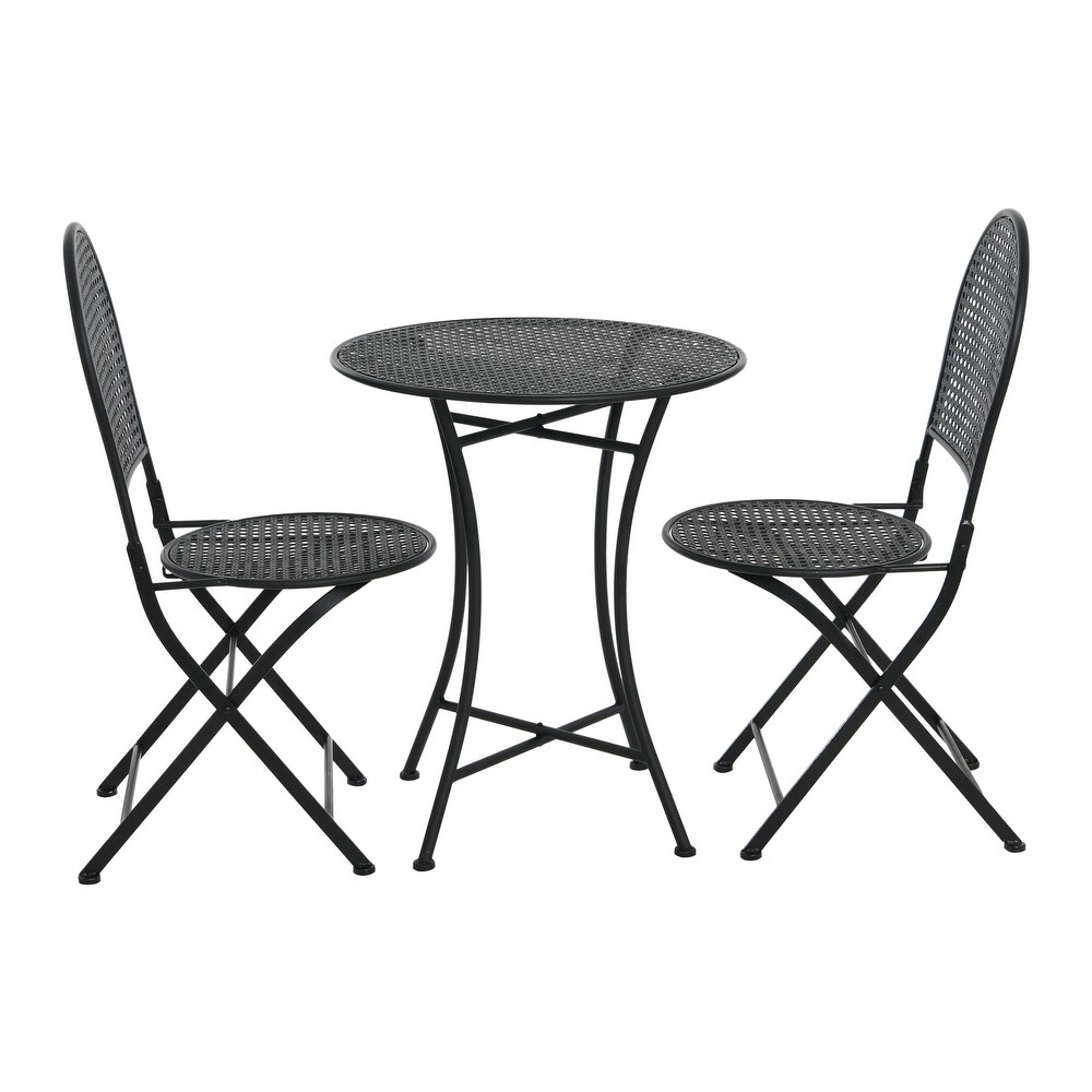 Outdoor Bistro Patio Set with Table and 2 Folding Chairs